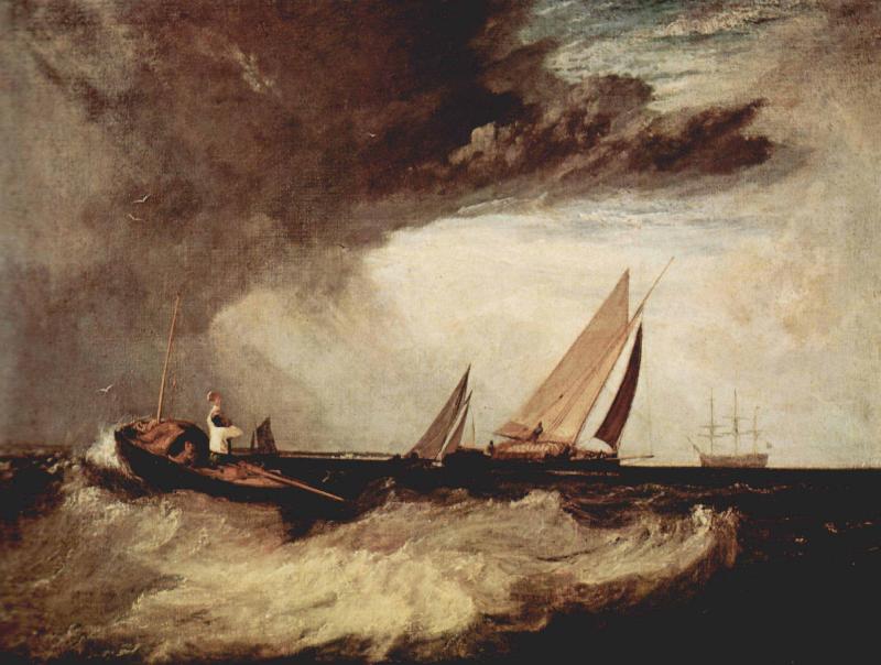 J.M.W. Turner Ein Fischer von Shoeburyness preit einen Prahm von Whitstable oil painting image